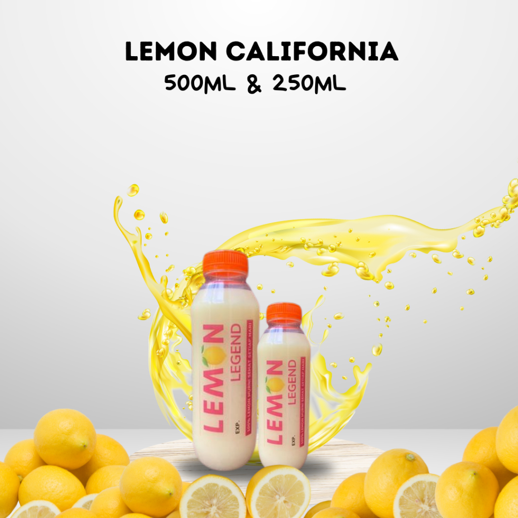 

500 ml dan 250 ml Lemon legend Fresh Sari Lemon California Murni 100% Jus Diet Langsing Detoks Alami