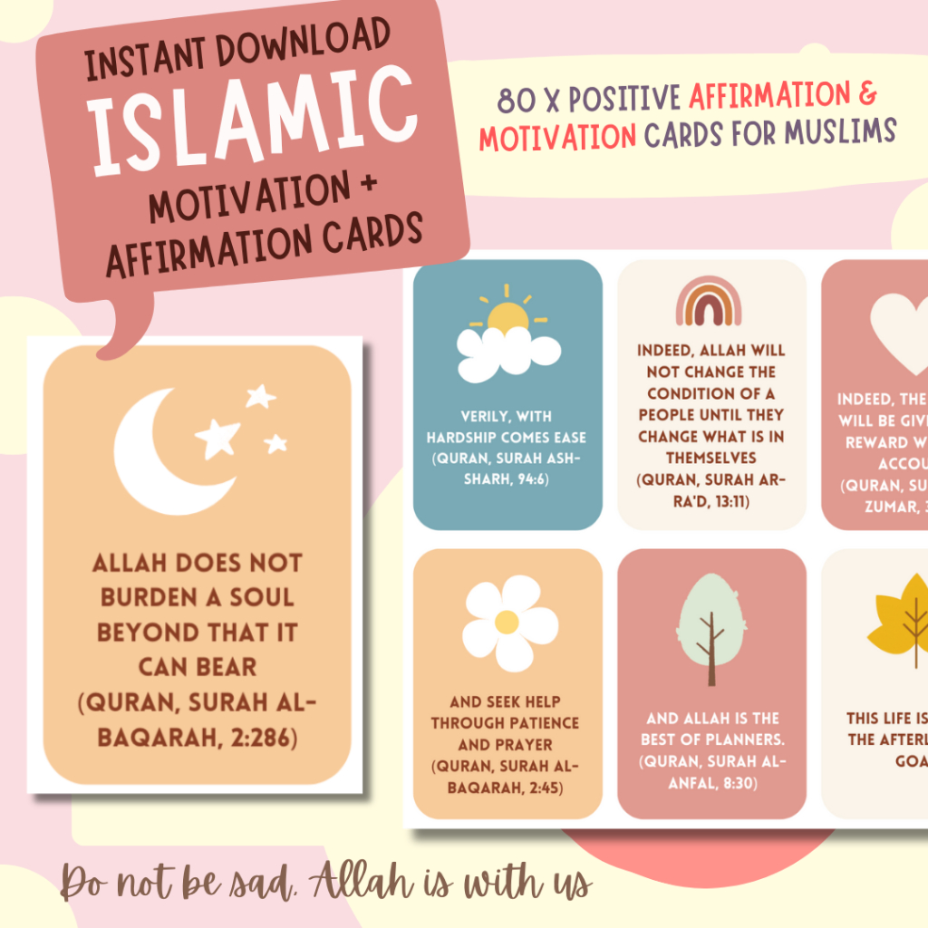 Printable Motivation and Affirmation Cards For Muslims