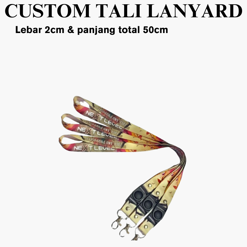 

tali lanyard print sublim 2cm cetak 2 muka / tali id card printing dua cm cetak dua muka / nametag
