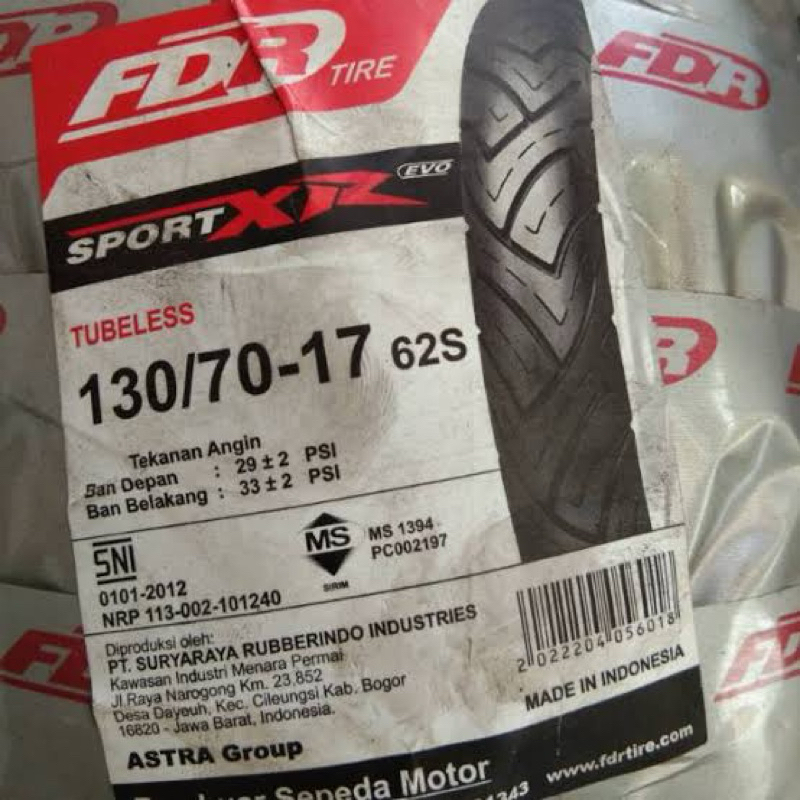 Ban Luar FDR 130/70-17 Sport XR Evo (Ban Motor CBR 150)
