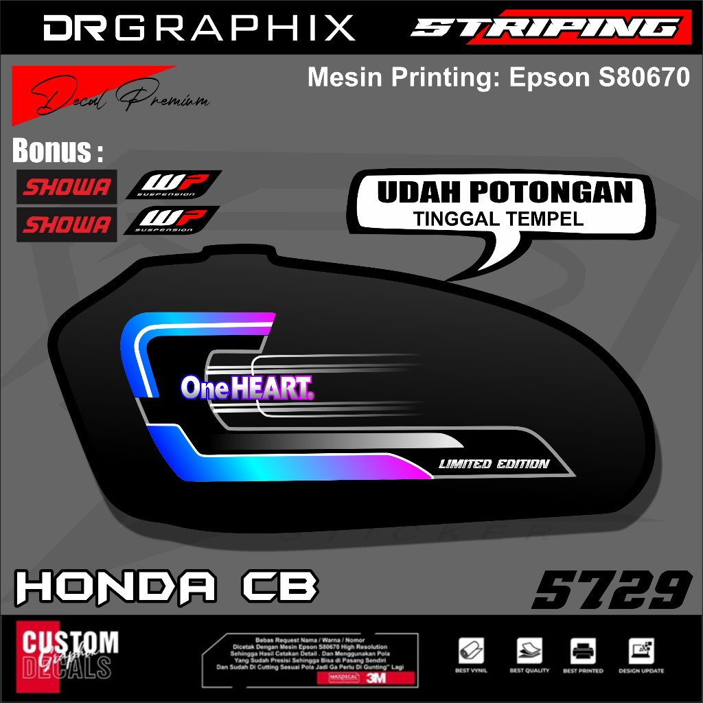 Striping CB Airbrush Sticker Kekinian striping cb 100/125 simpel honda ganx stiker tangki cb stiker 