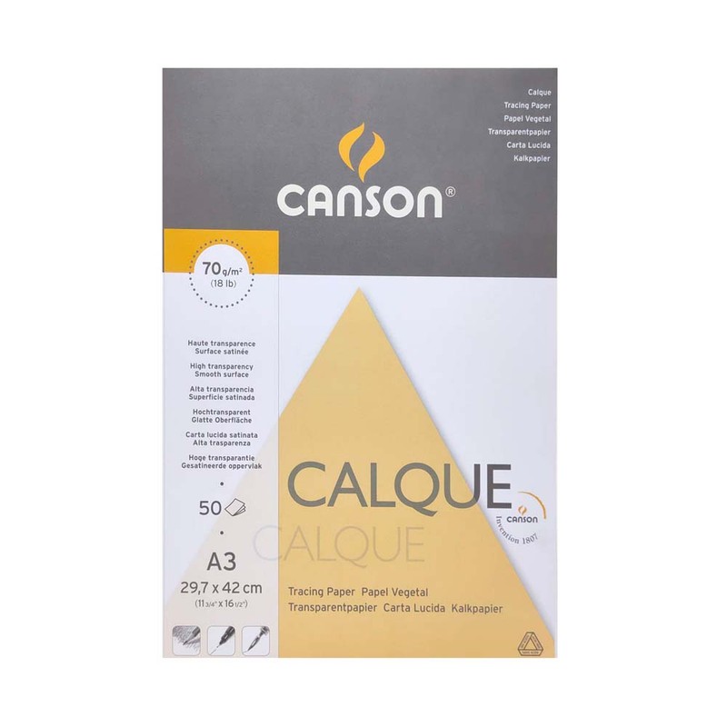 

Canson Tracing Paper Satin Finish 50Sheets A3 70G