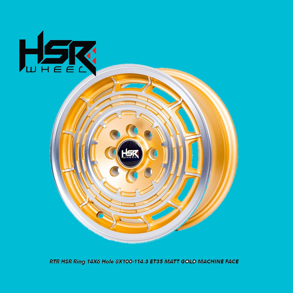 Ring 14 Velg Mobil Avanza Livina Xenia HSR RTR Warna Gold Lebar 6