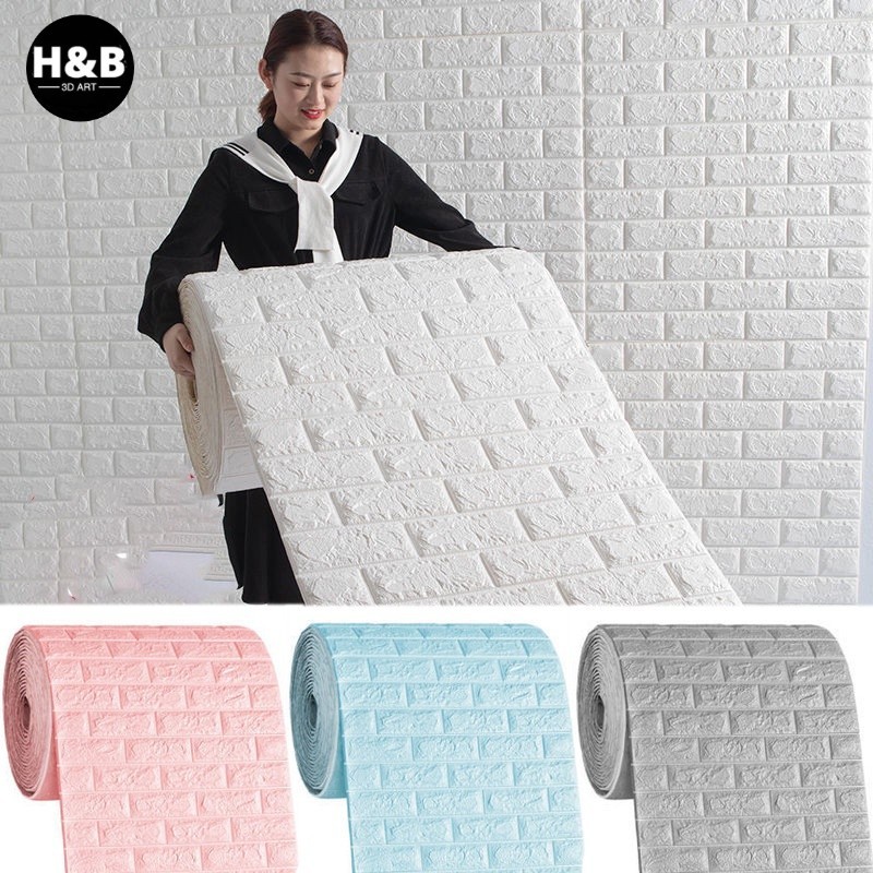 5m Wallpaper Dinding Wallpaper 3D Wallpaper Dinding Kamar Tidur batu bata Dekorasi Dinding Kamar