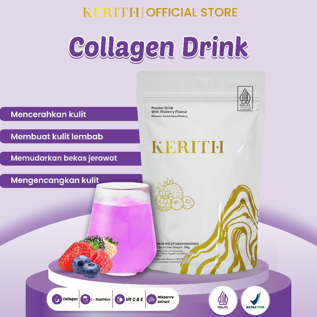 Kerith Collagen Drink Minuman Pemutih Badan Cepat dan Permanen | Suplemen Pemutih | Suntik Putih
