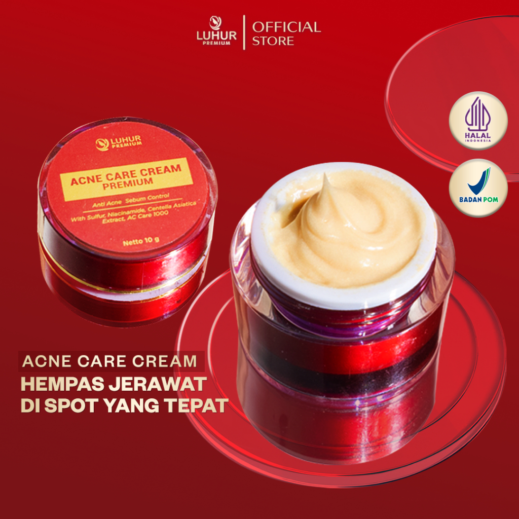 Luhur Premium - Acne Care Cream Premium Cream Totol Jerawat Parah Meradang Bpom