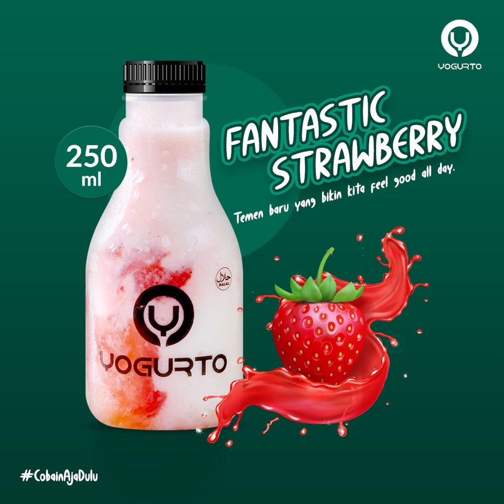 

Yogurto Fantastic Strawberry Yogurt Minuman Kesehatan Kulit Pencernaan Yoghurt Buah Asli Alami 250ml