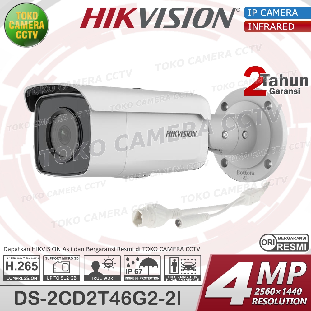 IP CAMERA 4MP 2K HIKVISION KAMERA BULLET 4MP DARKFIGHTER ACUSENSE