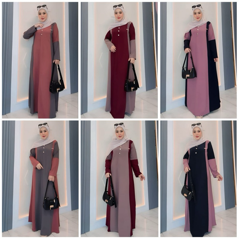SAMINA DRESS BY AKU KARISSA/ GAMIS AKU KARISSA/ GAMIS POLOS/ TERBARU BEST SELLER