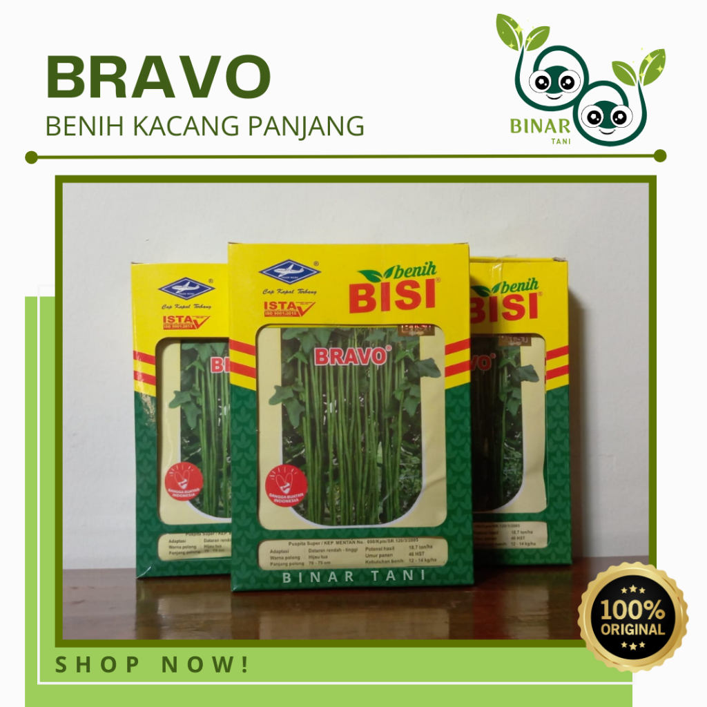 KACANG PANJANG BRAVO Kemasan 50 gr - Benih Kacang Panjang Cap Kapal Terbang