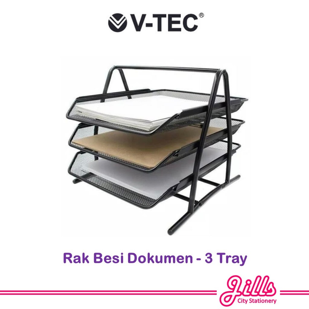 

V-Tec Bak Surat / Rak Besi 3 Susun