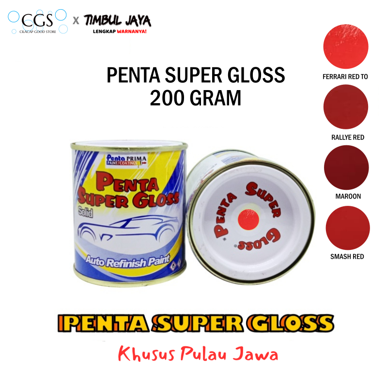 Cat Penta SIGNAL RED 200 gram - cat merah penta - cat penta merah - cat penta super gloss merah - ca