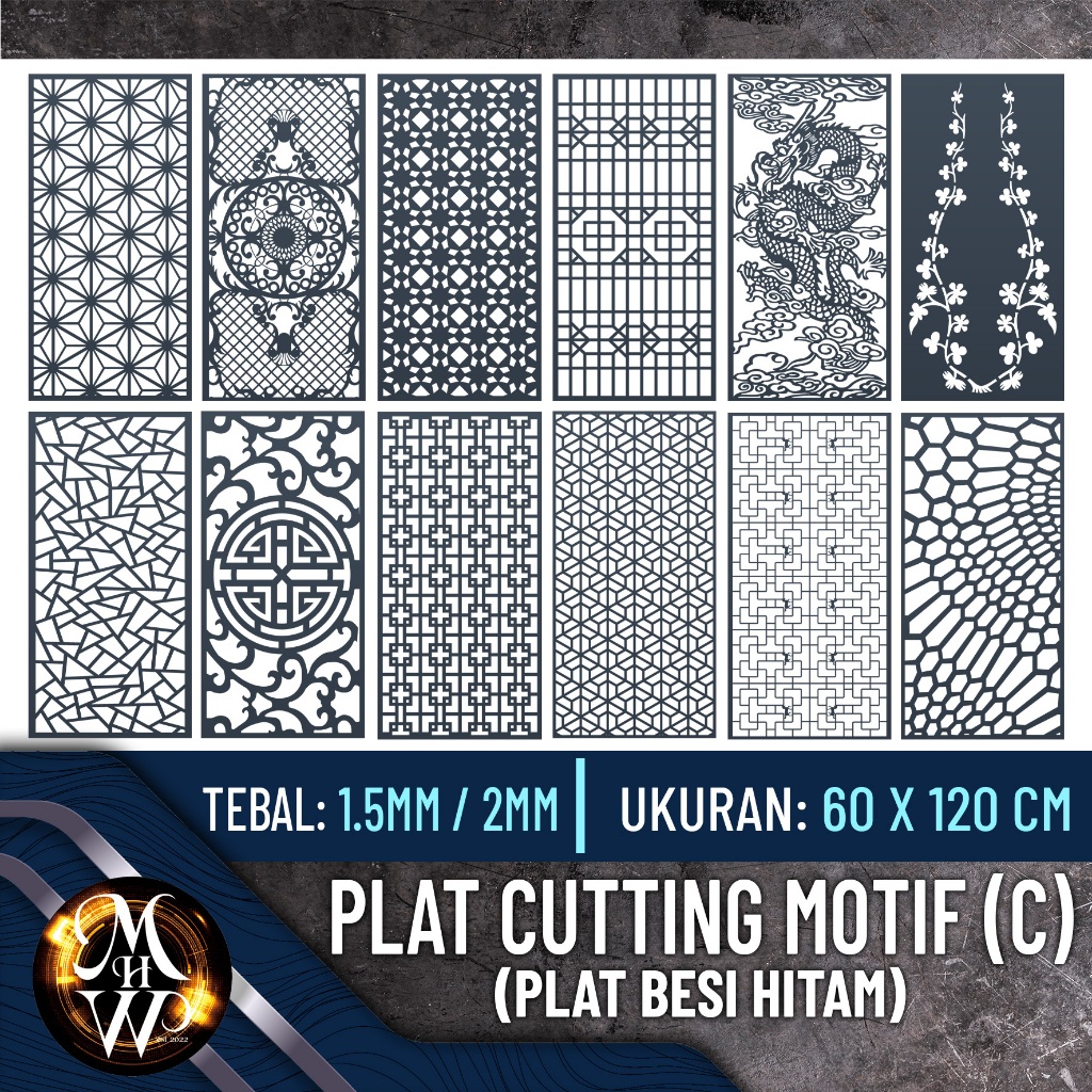 Laser Cutting Plat Motif - Jasa Laser Cutting Metal - Laser Cutting Plat Besi (TIPE C) (TERMURAH BER