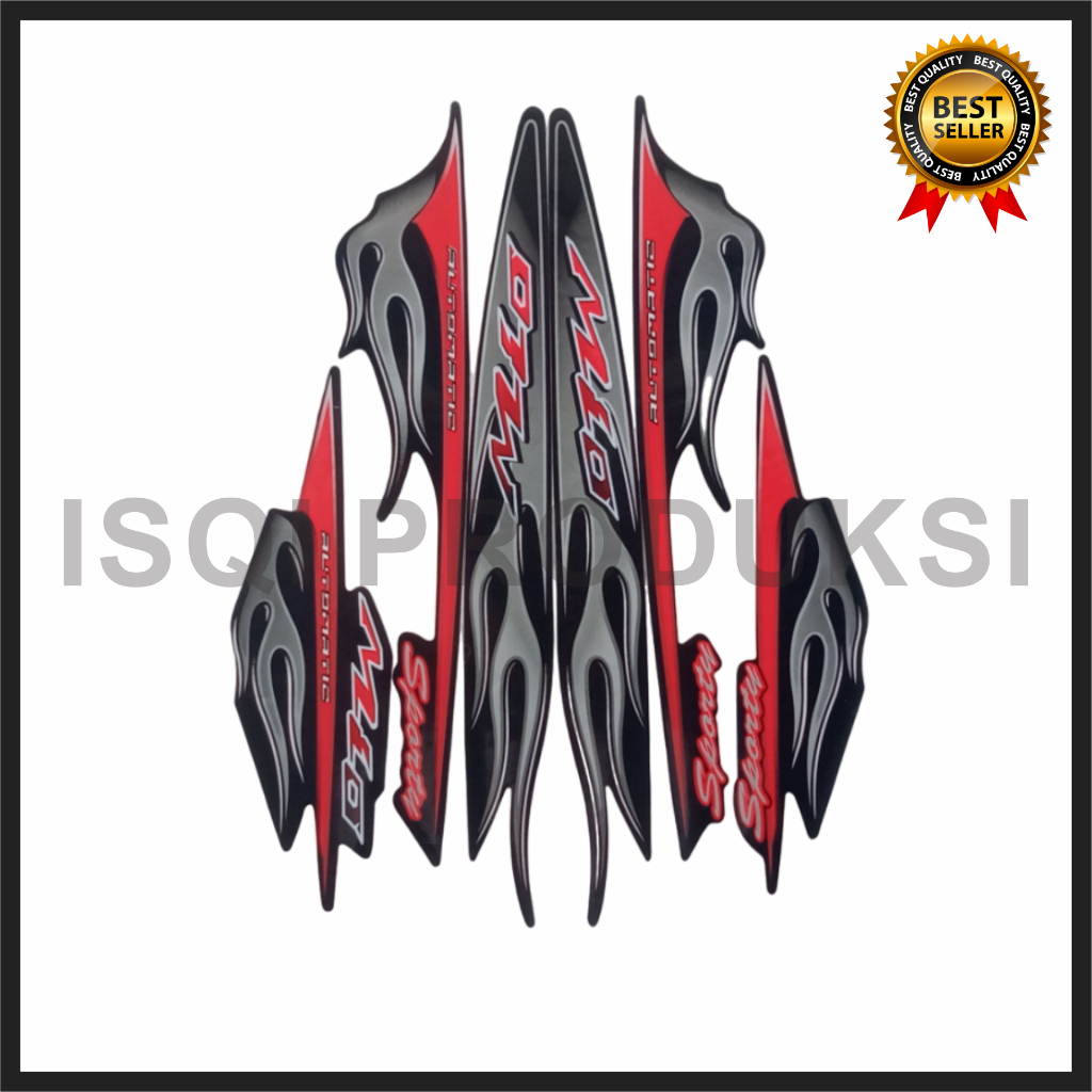 Striping Stiker List Body Standar Motor Yamaha Mio Sporty 2006 Motif Api List Stiker Mio Sporty 2006