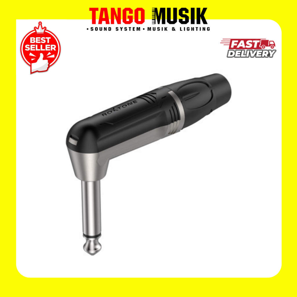TERLARIS Roxtone Jack Akai L 6.3mm Mono TS Hitam Putih Matrix RJ2RP-NN Original / Jack Jak Jeck Jek 
