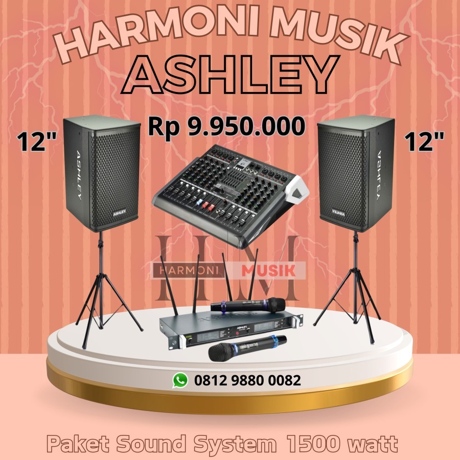 Paket Sound System Ashley indoor dan Outdoor 12 ins - 1500 watt