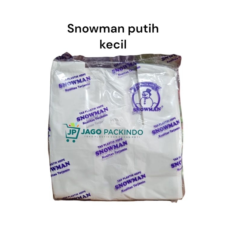 KANTONG PLASTIK PUTIH SUSU KECIL SNOWMAN