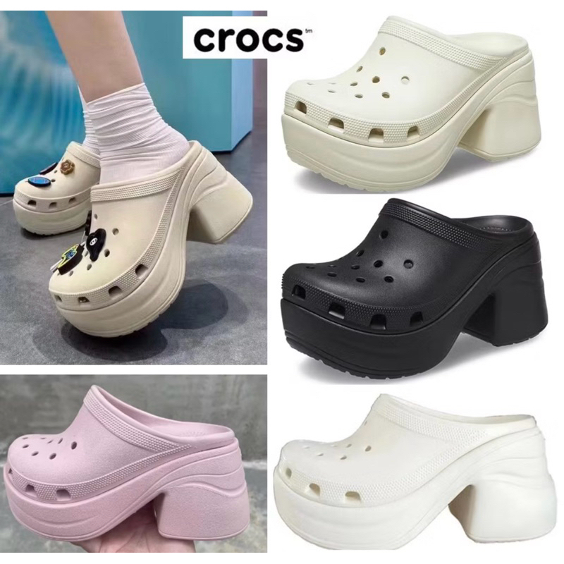 Sandal wanita crocs Siren clog wedges tinggi 10 cm