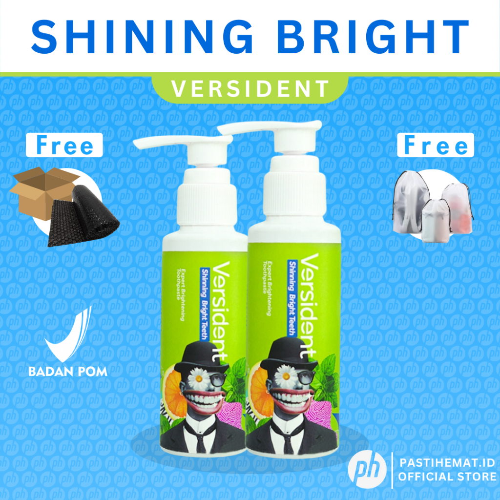 VERSIDENT SHINING BRIGHT TEETH - Pasta Pemutih Gigi & Pencegah Karang Gigi