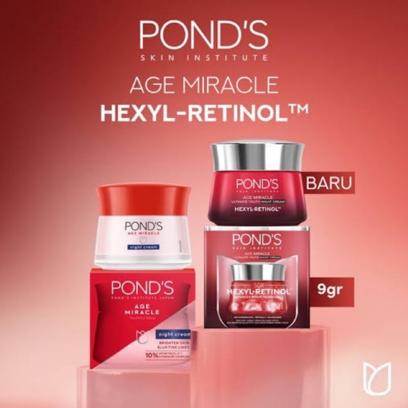 ❤️Cheryl❤️ Ponds Age Miracle Night Cream 9g/Mengatasi Flek Hitam Dan Garis Halus/Kerutan