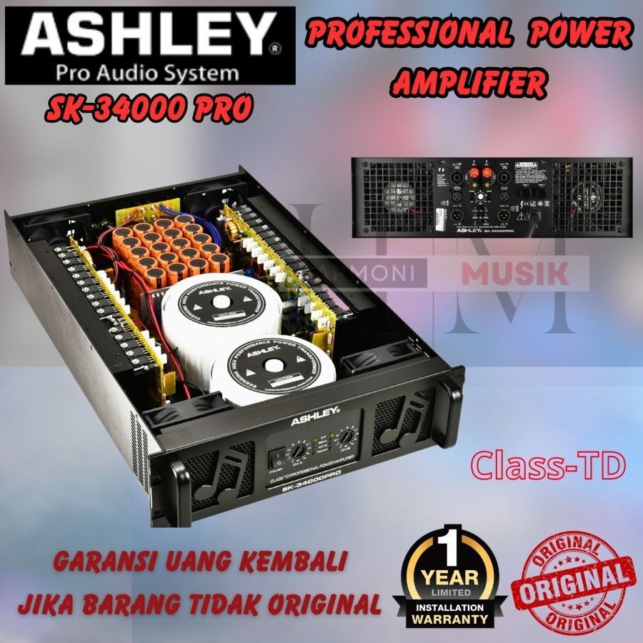 Power Amplifier ASHLEY SK34000PRO - SK34000PRO ASHLEY Power Amplifier Class TD - GARANSI RESMI