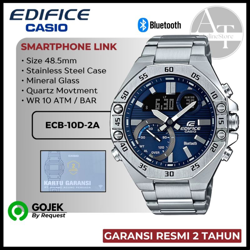 Jam Tangan Pria Casio Edifice ECB-10D-2A ECB10D ORIGINAL Garansi Resmi