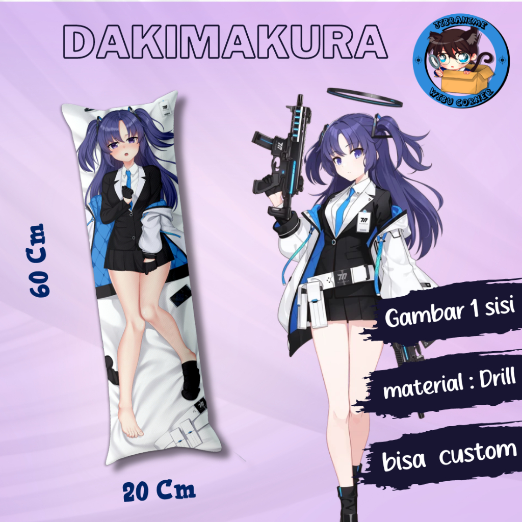 dakimakura / guling hayase yuuka blue archive / ukuran 20x60cm / sudah termasuk isi / bisa custom