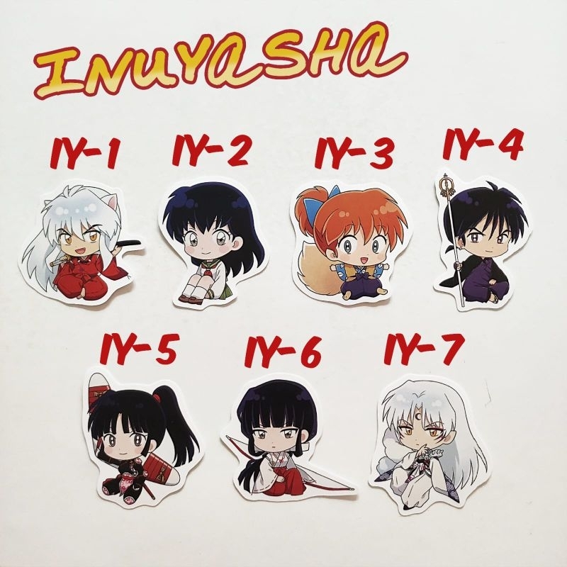 Sticker Anime InuYasha 1 Kagome Shippou Miroku Sango Kikyou Sesshoumaru Merchandise