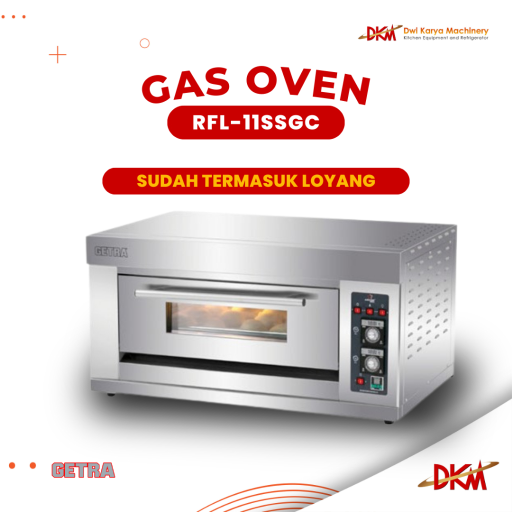 Oven Gas Getra RFL 11SSGC/ Oven Gas Roti/ Oven bakery 1 deck 1 loyang Getra