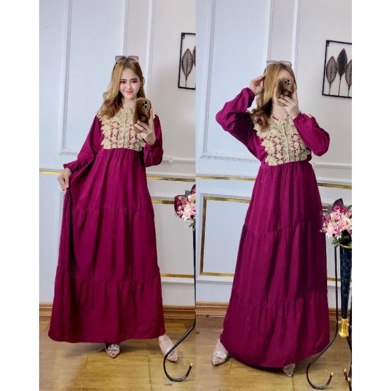 GAMIS SUSUN RENDA ARAB JUMBO LD 130 MUAT BB100 KG