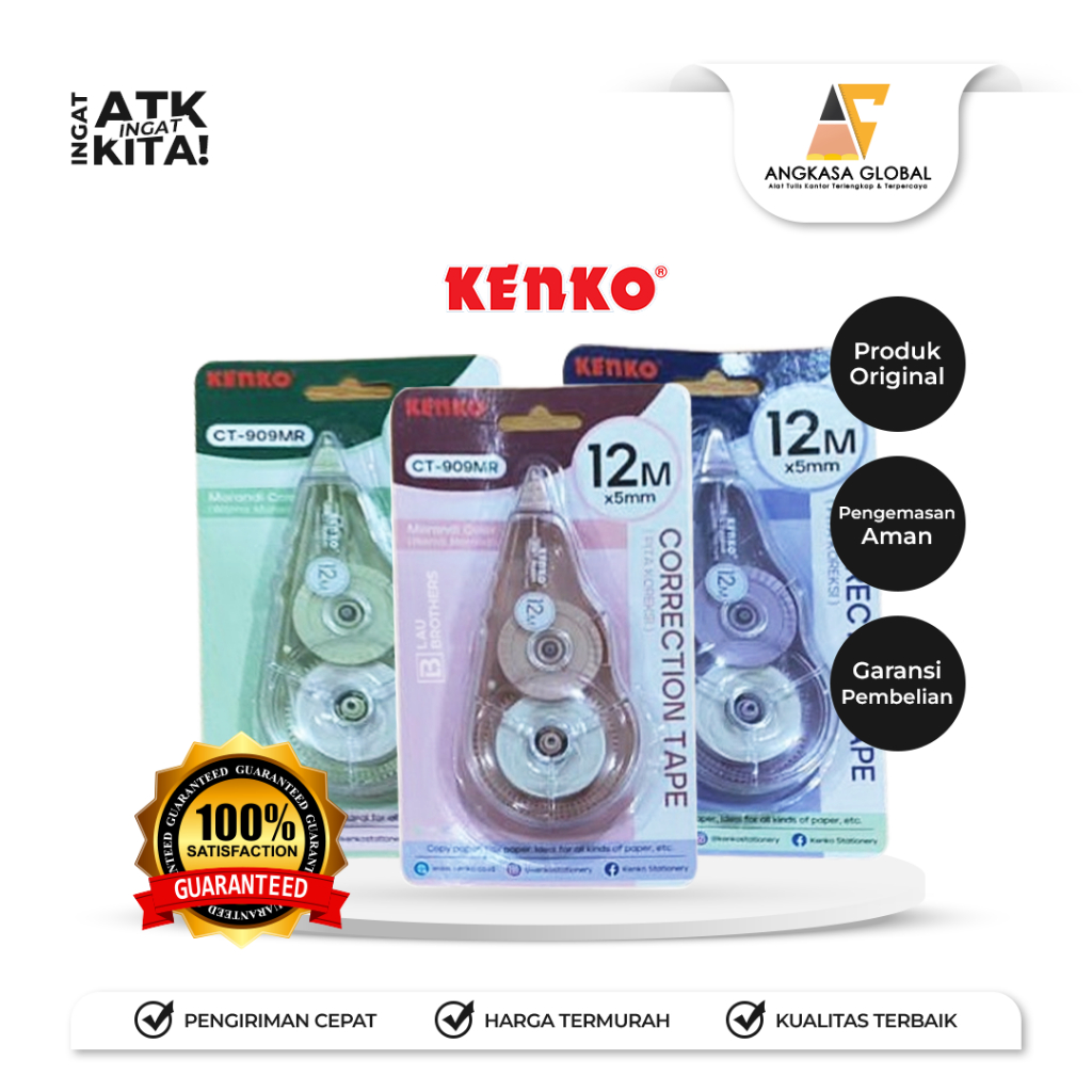 

KENKO PITA KOREKSI/ CORRECTION TAPE CT-909MR [12M x 5mm] (1PC)