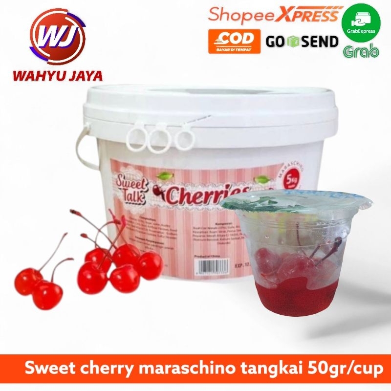 

red Cherry Maraschino 50gram isi 6-7 tangkai