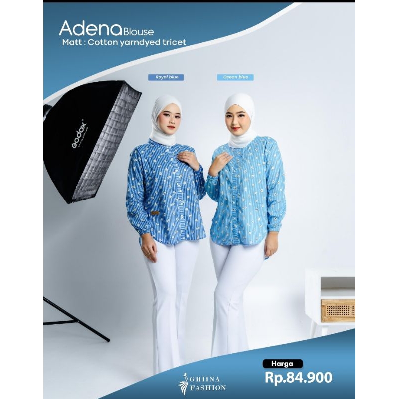 ADENA BLOUSE MOTIF TERBARU GHINA FASHION