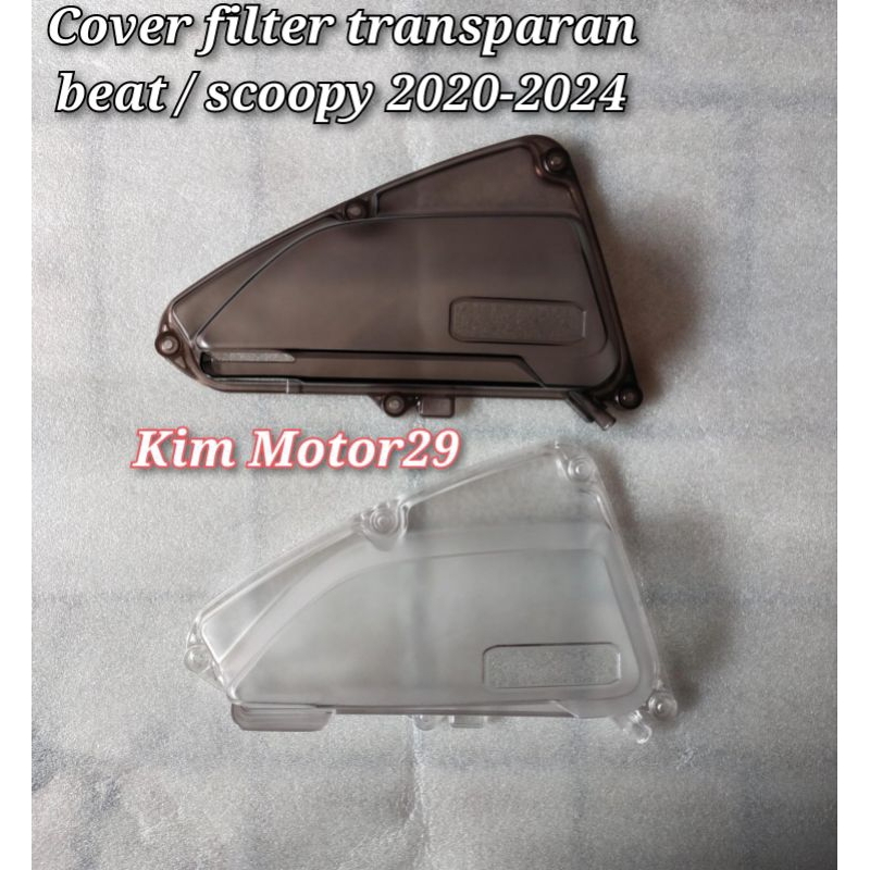 cover filter transparan honda beat deluxe / genio / scoopy prestige tutup filter smoke clear
