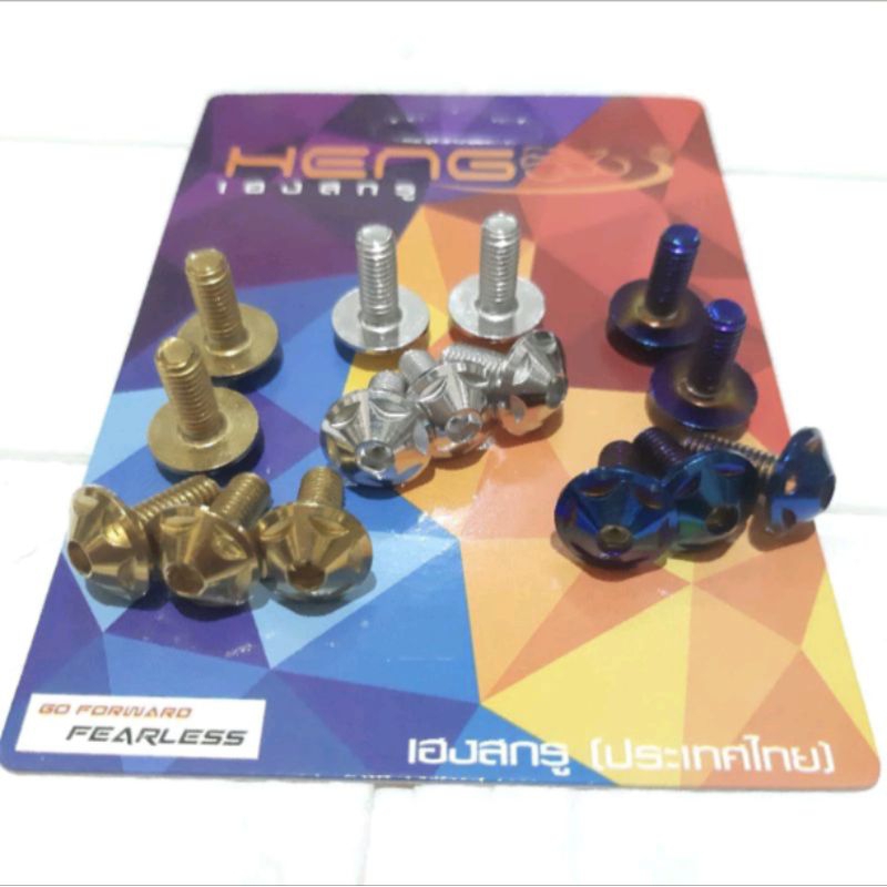 BAUT M6×15 M6×20 BAUT PROBOLT PLAT NOMOR BAUT PROBOLT TAMENG BAUT PROBOLT MOTIF BINTANG