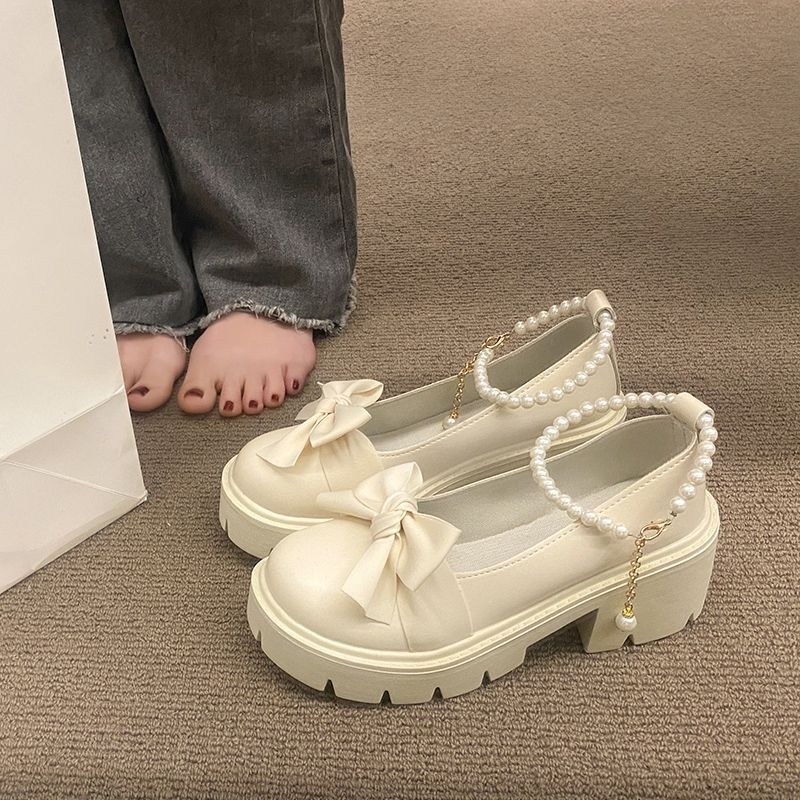 DS Sepatu Docmart Wanita Lolita Mary Janes Japanese Mutiara