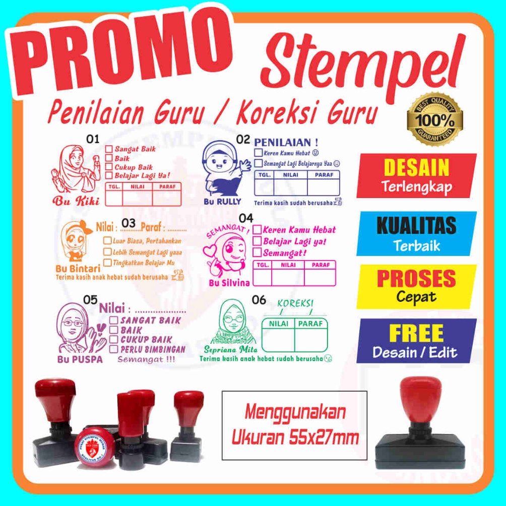 

Stok baru Stempel Nilai Guru Penilaian Koreksi Checked Reward