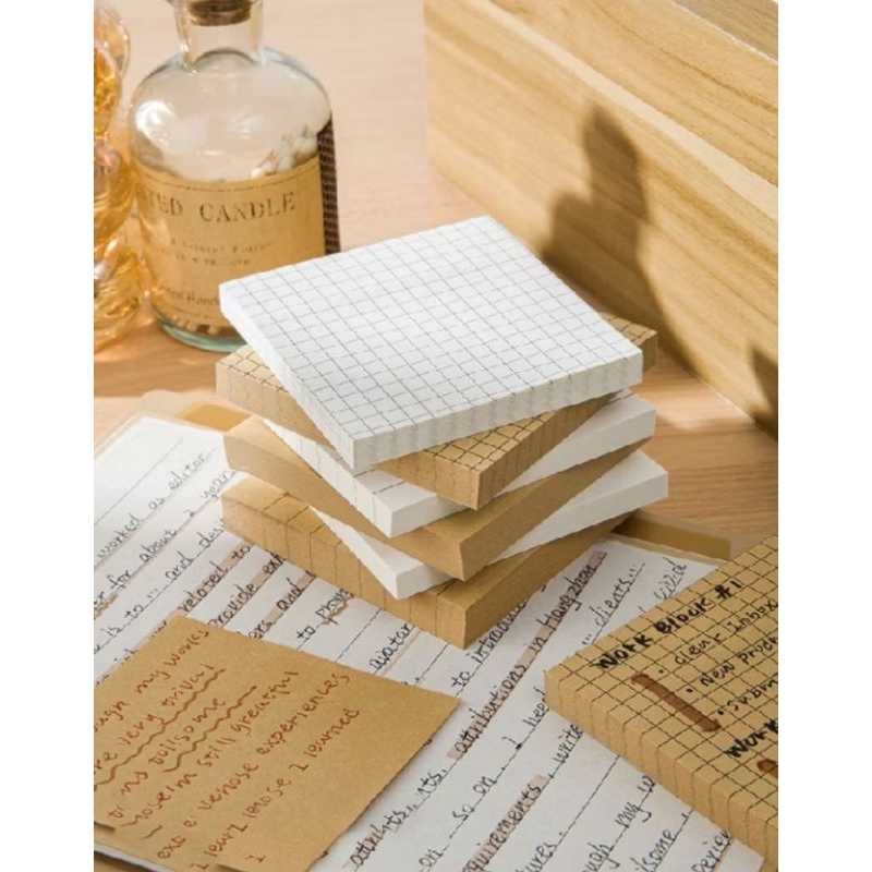 

STICKY NOTE NOTES MEMO KRAFT PAPER SERIES BROWN WHITE BASIC VINTAGE KERTAS CATATAN PENGINGAT