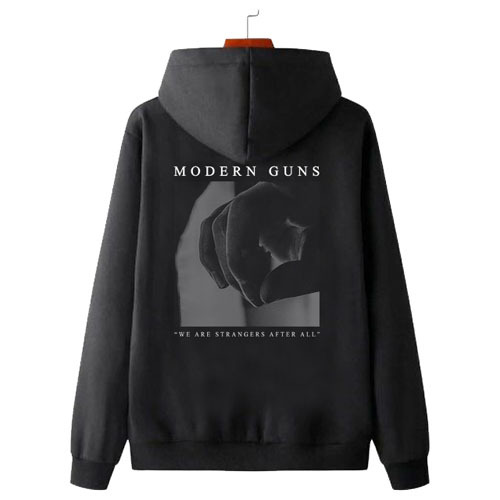 Jaket Hoodie Band MODERN GUNS - WE ARE STRANGERS | Hoodie Jumper & Ritsleting Bahan Cotton Fleece | 