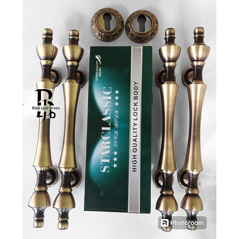 HANDLE PINTU RUMAH PAKET SET KOMPLIT DAHLIA GOLD ANTIK HANDLE PINTU RUMAH GAGANG PINTU RUMAH