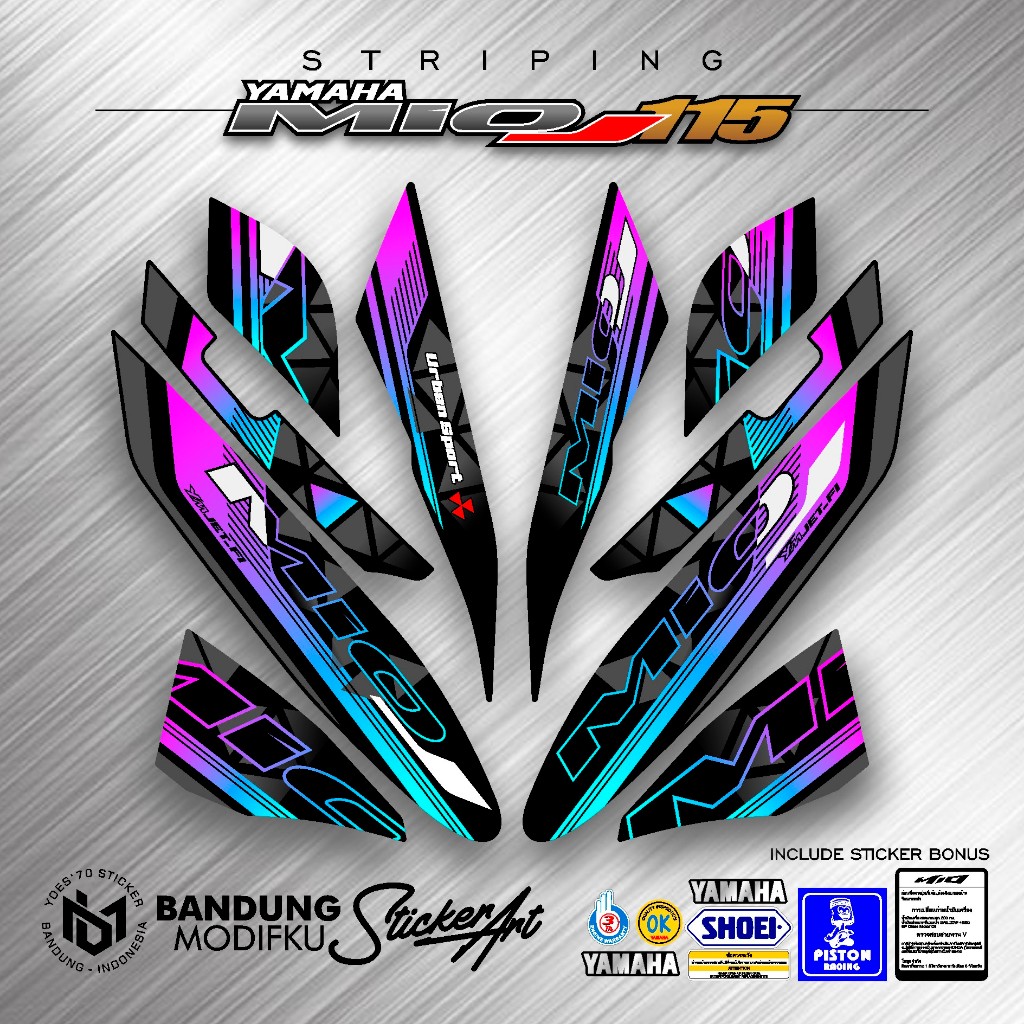 STICKER MIO J VARIASI / MOTIF 3 / STRIPING MIO J VARIASI / MIO J 2012 2013 2014 / BANDUNG MODIFKU