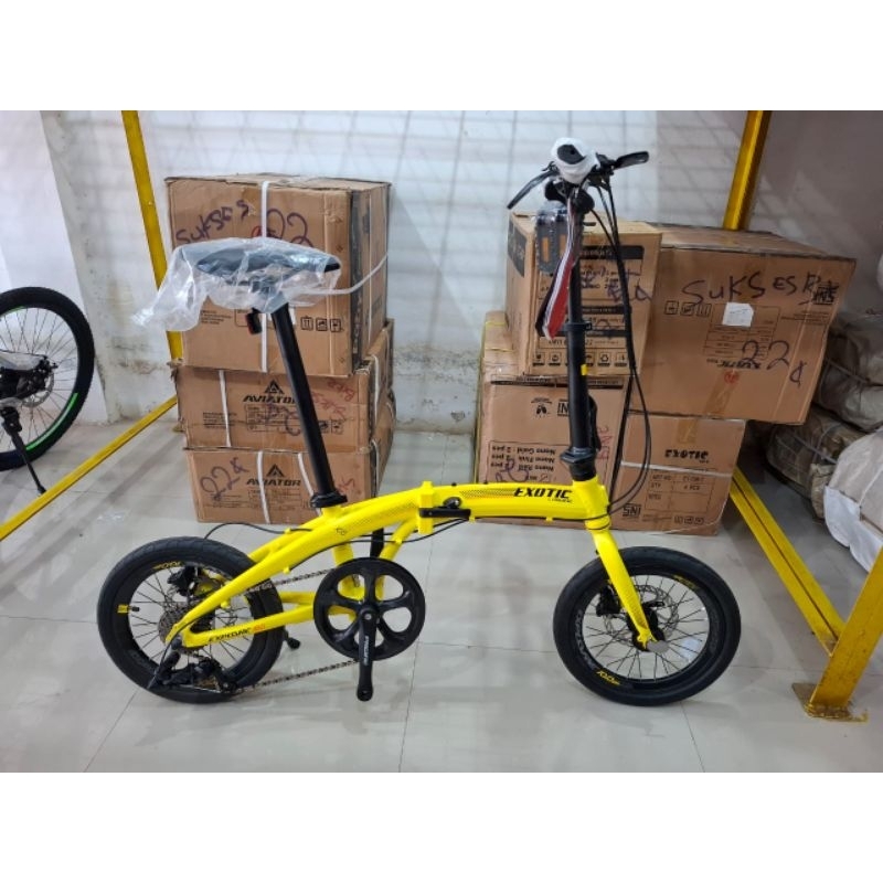 Sepeda Lipat 16 inch EXOTIC EXPLORE 10.0 By PACIFIC ( FRAME ALLOY , GIGI 10 SPEED, REM HIDROLIK )