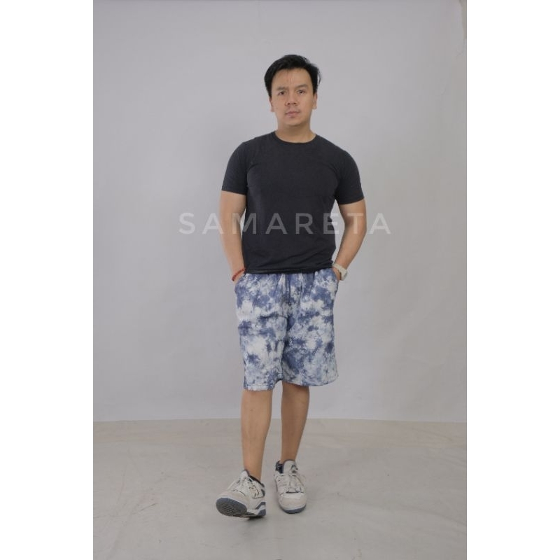 Celana Santai Katun Pendek Motif Tie Dye Pria Wanita - 023