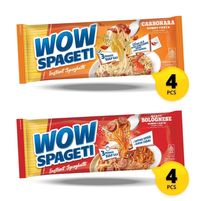 

Pasta WOW Spageti Mix 8 Pcs Pasta WOW Spageti Carbonara Pasta WOW Spageti Meaty Bolognese