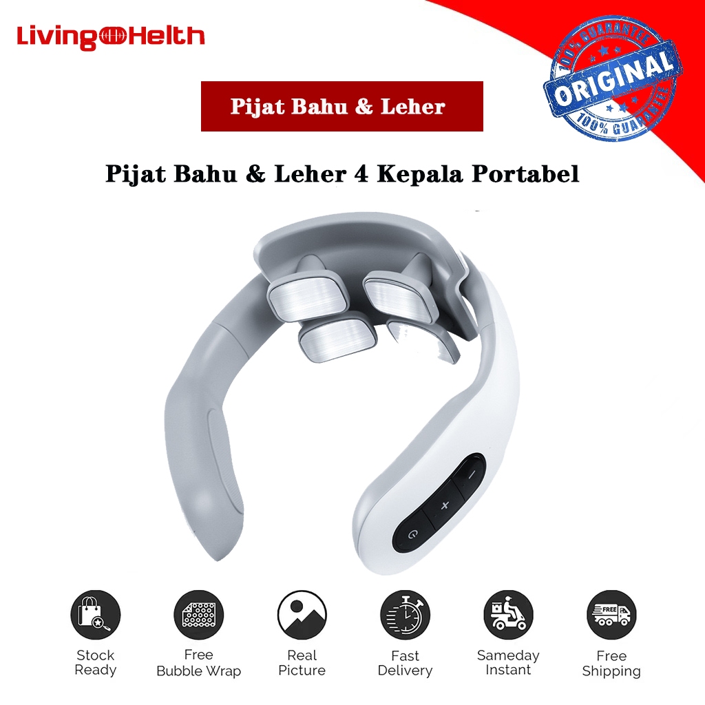 Living&Helth Alat Pijat Leher dan Pundak Bahu Punggung Elektrik Alat Pijat Shiatsu Pijat Nyeri Leher