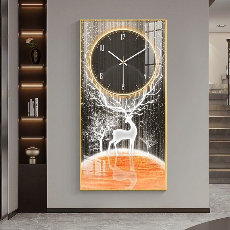 Jam dinding lukisan hiasan rumah sweep tanpa bunyi