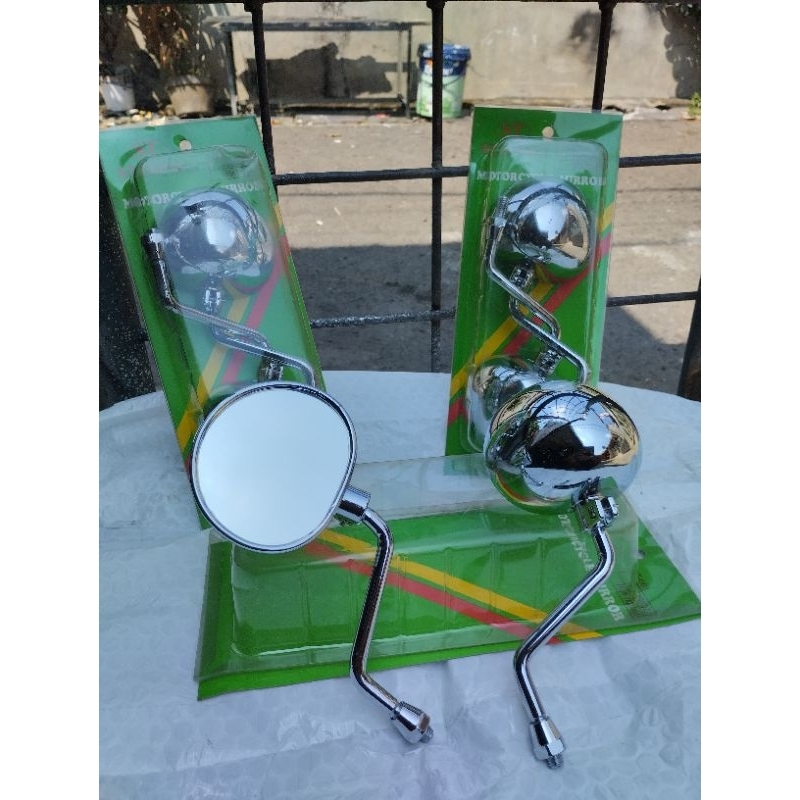 Spion Fazio Retro Classik Bulat Oval Chrome Spion Universal Spion Yamaha Fazio & Fino/Filano