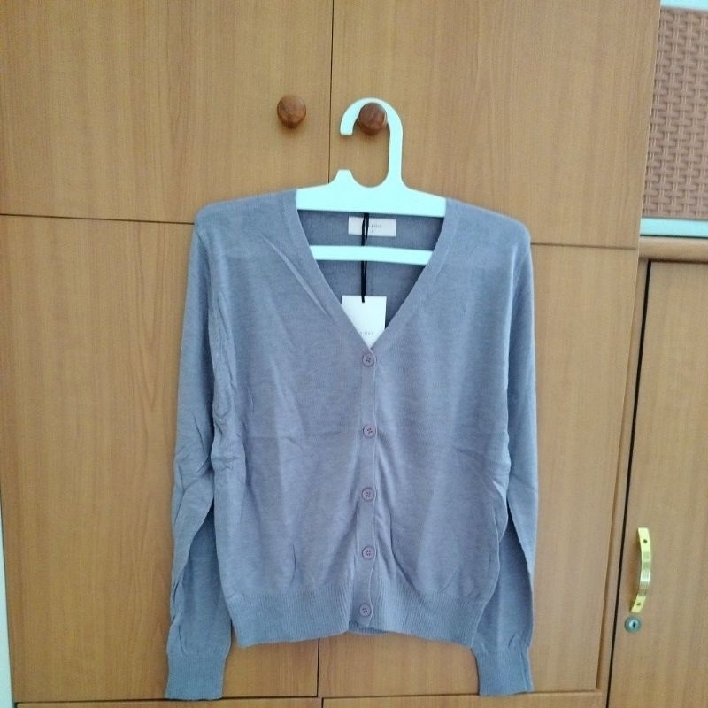 Baju cardigan rajut halus tipis lilac