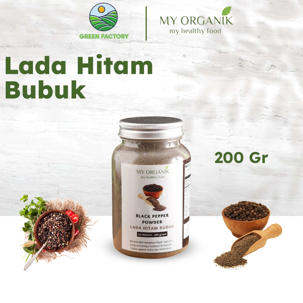 

My Organik Lada Hitam Bubuk Merica Bumbu Masak Dapur Rempah 200gr