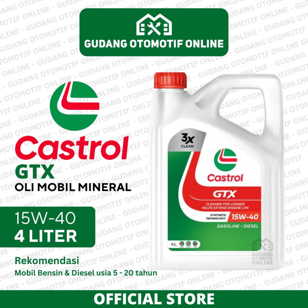 Oli Castrol GTX 15W-40 4L 4 Liter Original - Oli Mesin Mobil Mineral